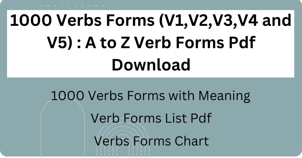 1000 Verbs Forms