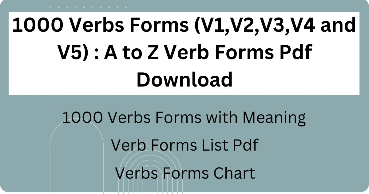 1000 Verbs Forms 