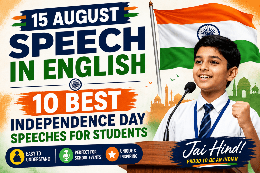 15 August Speech in English 2026 | 10 Best Independence Day Speeches for Students 1
Independence Day Speeches for Students