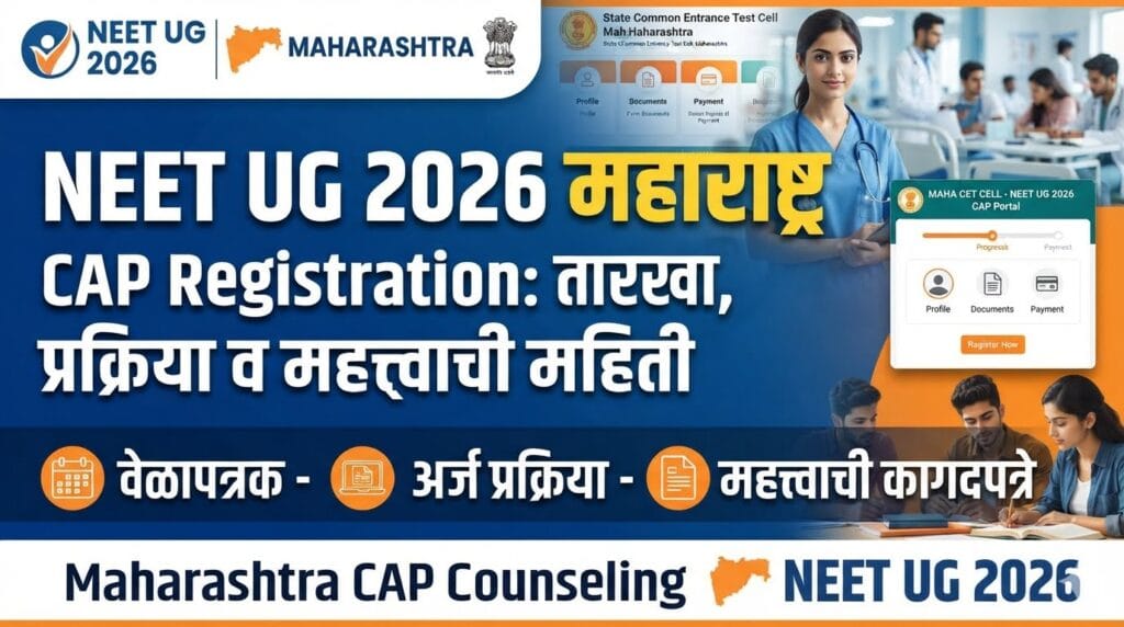 NEET UG 2026 महाराष्ट्र CAP Registration: तारखा, प्रक्रिया व महत्त्वाची माहिती